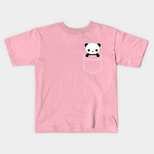 Cute pocket panda t-shirt Kids T-Shirt by happinessinatee